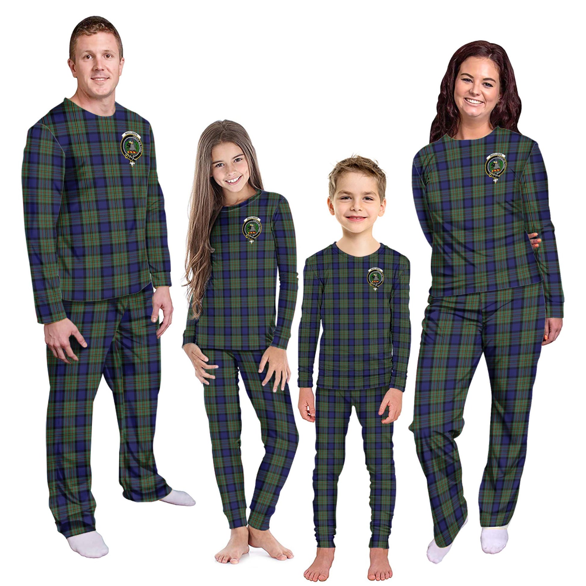 MacLaren Tartan Pajamas Family Set with Family Crest - Tartanvibesclothing