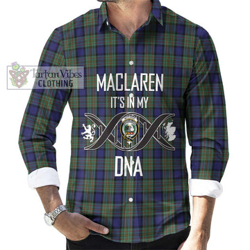 MacLaren (McLaren) Tartan Long Sleeve Button Shirt with Family Crest DNA In Me Style