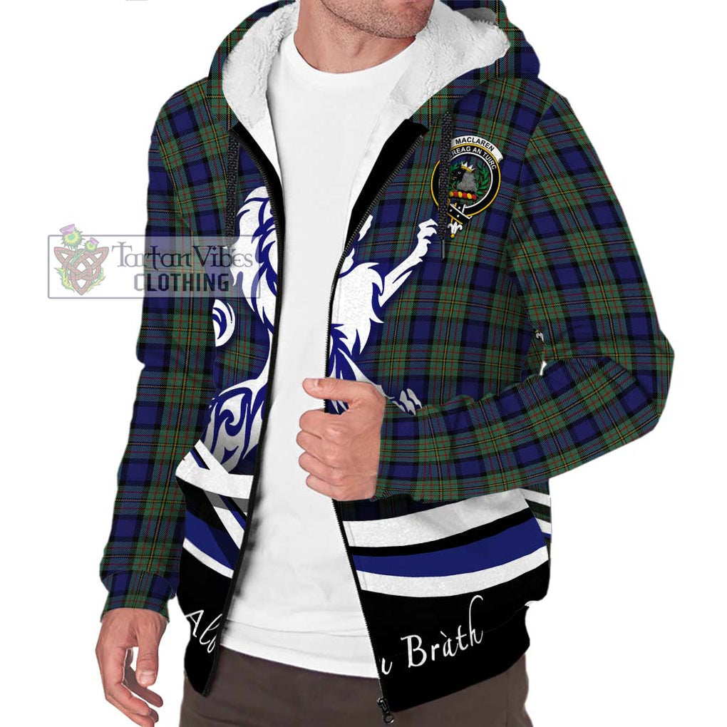 MacLaren (McLaren) Tartan Sherpa Hoodie with Alba Gu Brath Regal Lion Emblem Unisex S - Tartanvibesclothing Shop