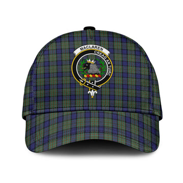 MacLaren (McLaren) Tartan Classic Cap with Family Crest