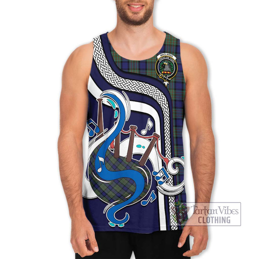 MacLaren (McLaren) Tartan Men's Tank Top with Epic Bagpipe Style Men - Tartanvibesclothing Shop