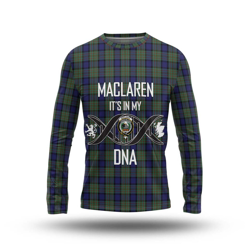 MacLaren (McLaren) Tartan Long Sleeve T-Shirt with Family Crest DNA In Me Style Unisex - Tartanvibesclothing Shop