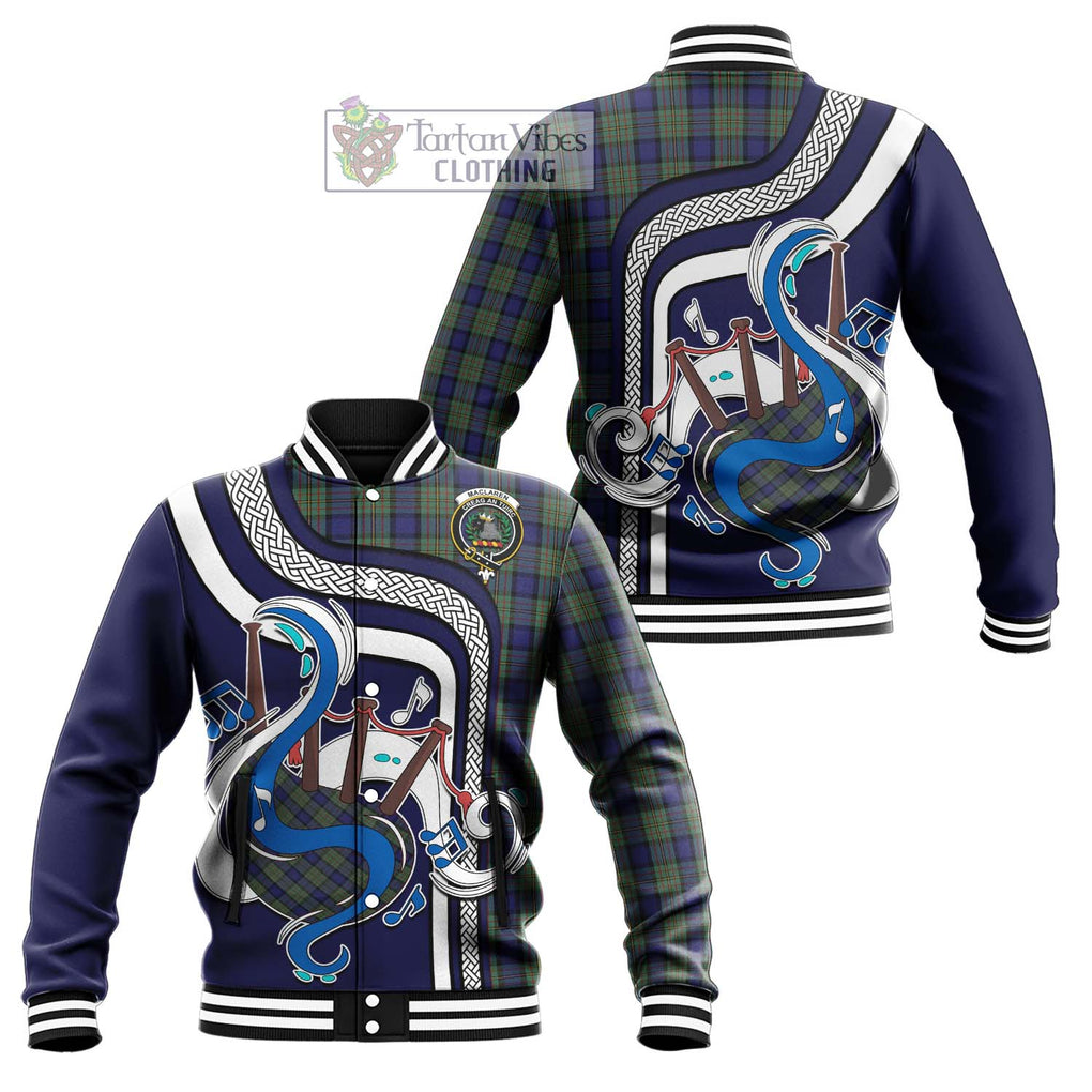 Tartan Vibes Clothing MacLaren Tartan Baseball Jacket with Epic Bagpipe Style