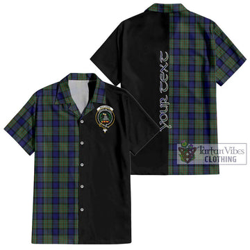 MacLaren (McLaren) Tartan Short Sleeve Button Shirt with Family Crest and Half Of Me Style