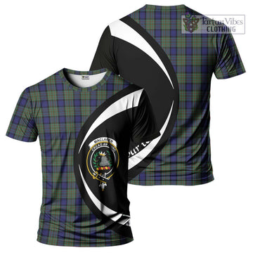 MacLaren (McLaren) Tartan T-Shirt with Family Crest Circle Style