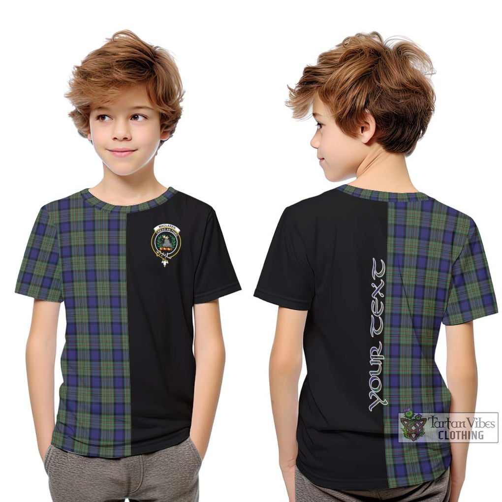 MacLaren (McLaren) Tartan Kid T-Shirt with Family Crest and Half Of Me Style Youth XL Size14 - Tartanvibesclothing Shop