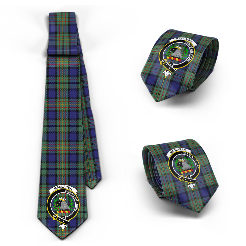 MacLaren (McLaren) Tartan Classic Necktie with Family Crest Necktie One Size - Tartan Vibes Clothing