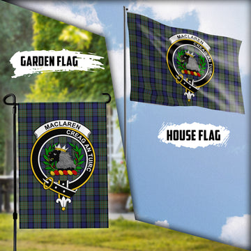 MacLaren (McLaren) Tartan Flag with Family Crest