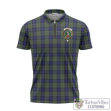 MacLaren (McLaren) Tartan Zipper Polo Shirt with Family Crest