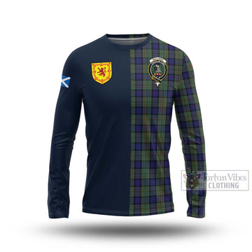 MacLaren (McLaren) Tartan Long Sleeve T-Shirt Alba with Scottish Lion Royal Arm Half Style