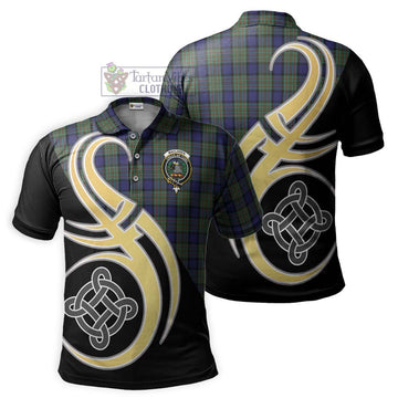 MacLaren (McLaren) Tartan Polo Shirt with Family Crest and Celtic Symbol Style