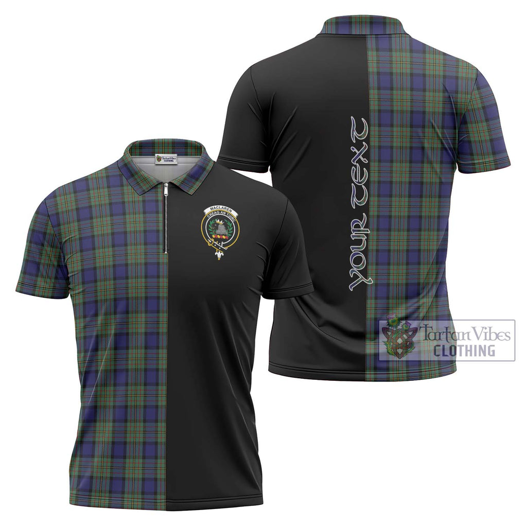 MacLaren (McLaren) Tartan Zipper Polo Shirt with Family Crest and Half Of Me Style Unisex - Tartanvibesclothing Shop