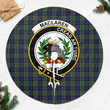 MacLaren (McLaren) Tartan Christmas Tree Skirt with Family Crest