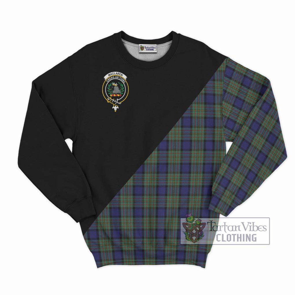 MacLaren (McLaren) Tartan Sweatshirt with Family Crest and Military Logo Style - Tartanvibesclothing Shop