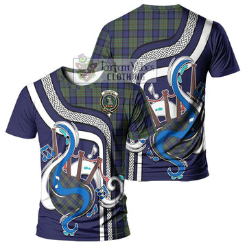 MacLaren (McLaren) Tartan T-Shirt with Epic Bagpipe Style