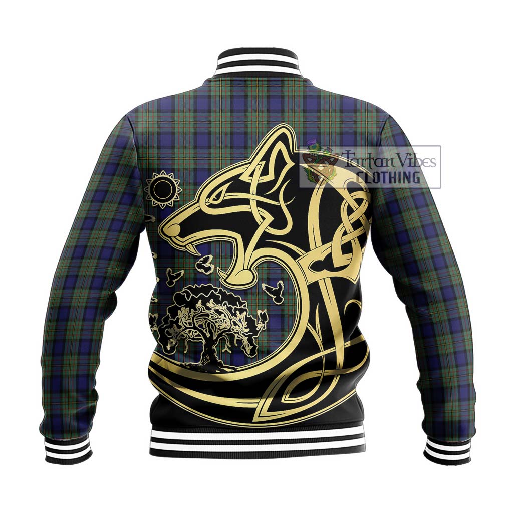 MacLaren (McLaren) Tartan Baseball Jacket with Family Crest Celtic Wolf Style - Tartan Vibes Clothing