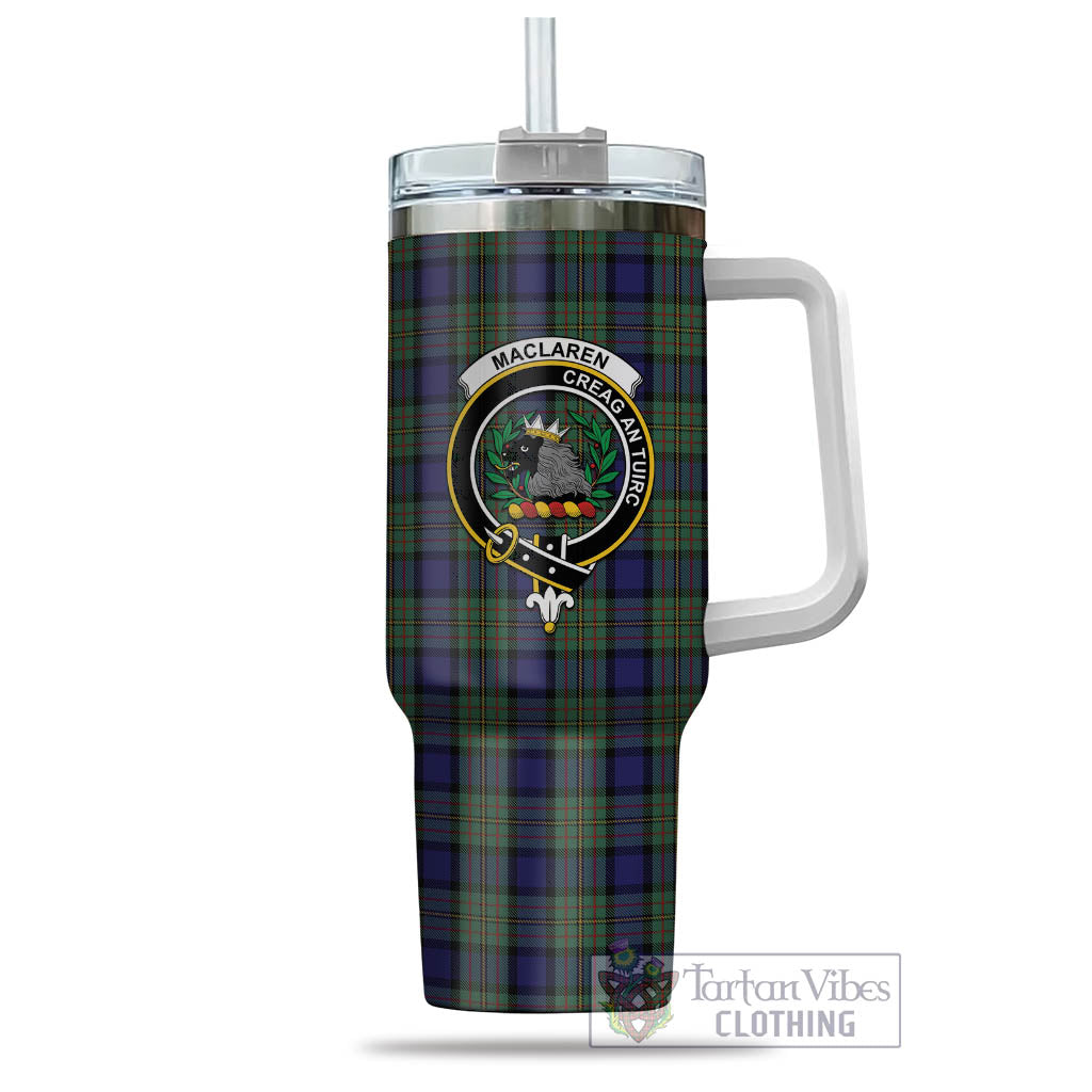 Tartan Vibes Clothing MacLaren Tartan and Family Crest Tumbler with Handle