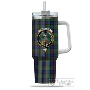 MacLaren (McLaren) Tartan and Family Crest Tumbler with Handle