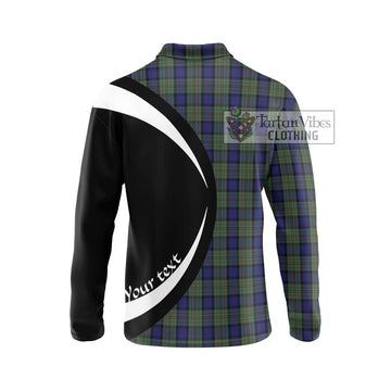 MacLaren (McLaren) Tartan Long Sleeve Polo Shirt with Family Crest Circle Style