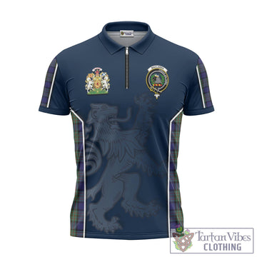 MacLaren (McLaren) Tartan Zipper Polo Shirt with Family Crest and Lion Rampant Vibes Sport Style