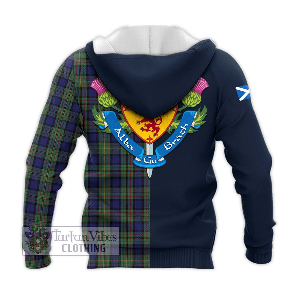 Tartan Vibes Clothing MacLaren Tartan Knitted Hoodie with Scottish Lion Royal Arm Half Style