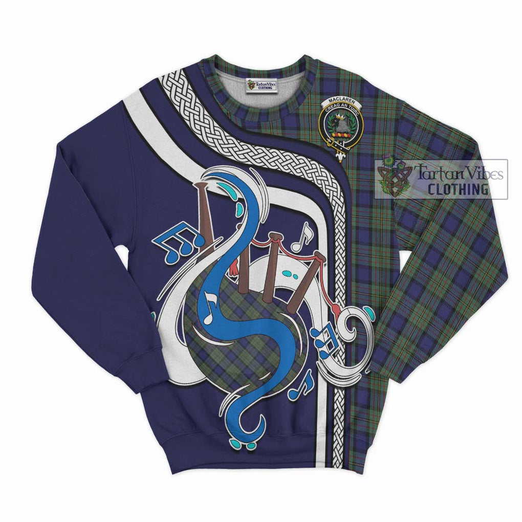 Tartan Vibes Clothing MacLaren Tartan Sweatshirt with Epic Bagpipe Style