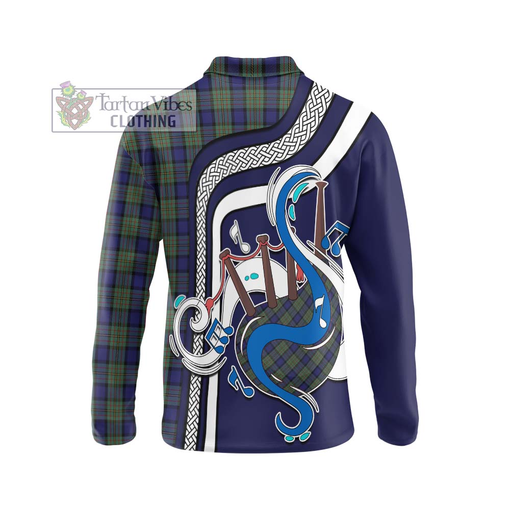 Tartan Vibes Clothing MacLaren Tartan Long Sleeve Polo Shirt with Epic Bagpipe Style