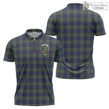 MacLaren (McLaren) Tartan Zipper Polo Shirt with Family Crest