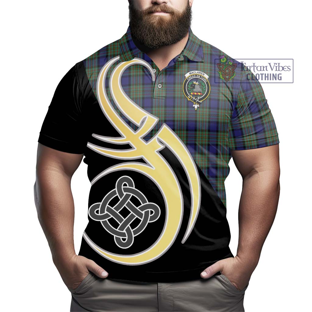 MacLaren (McLaren) Tartan Polo Shirt with Family Crest and Celtic Symbol Style - Tartan Vibes Clothing