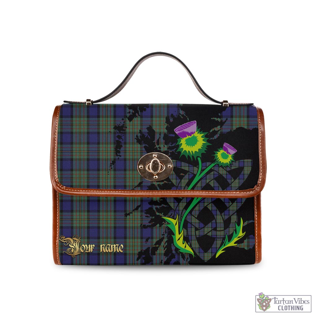 Tartan Vibes Clothing MacLaren Tartan Waterproof Canvas Bag with Scotland Map and Thistle Celtic Accents