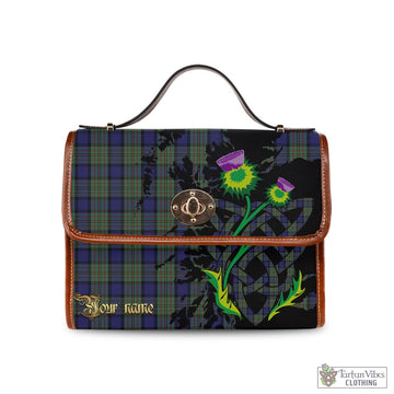 MacLaren (McLaren) Tartan Waterproof Canvas Bag with Scotland Map and Thistle Celtic Accents