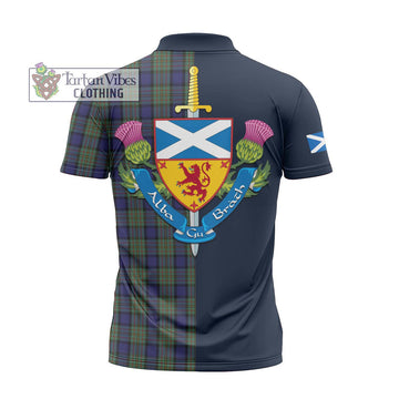 MacLaren (McLaren) Tartan Zipper Polo Shirt Alba with Scottish Lion Royal Arm Half Style