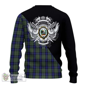 MacLaren (McLaren) Tartan Ugly Sweater with Family Crest and Military Logo Style