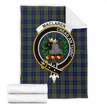 MacLaren (McLaren) Tartan Blanket with Family Crest