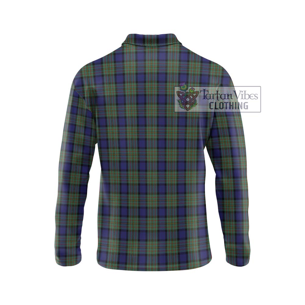 MacLaren (McLaren) Tartan Long Sleeve Polo Shirt with Family Crest DNA In Me Style - Tartanvibesclothing Shop