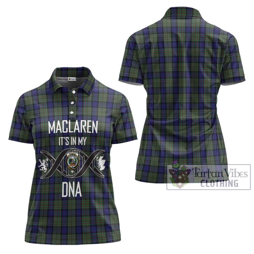 MacLaren (McLaren) Tartan Women's Polo Shirt with Family Crest DNA In Me Style - Tartanvibesclothing Shop