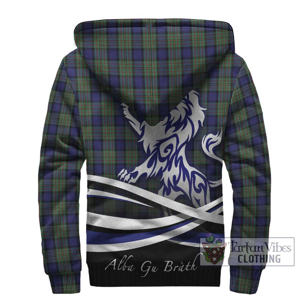 MacLaren (McLaren) Tartan Sherpa Hoodie with Alba Gu Brath Regal Lion Emblem - Tartanvibesclothing Shop