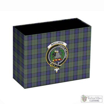 MacLaren (McLaren) Tartan Pen Holder with Family Crest