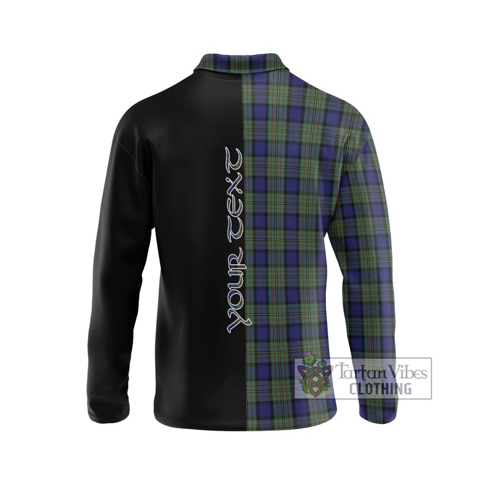 MacLaren (McLaren) Tartan Long Sleeve Polo Shirt with Family Crest and Half Of Me Style - Tartanvibesclothing Shop