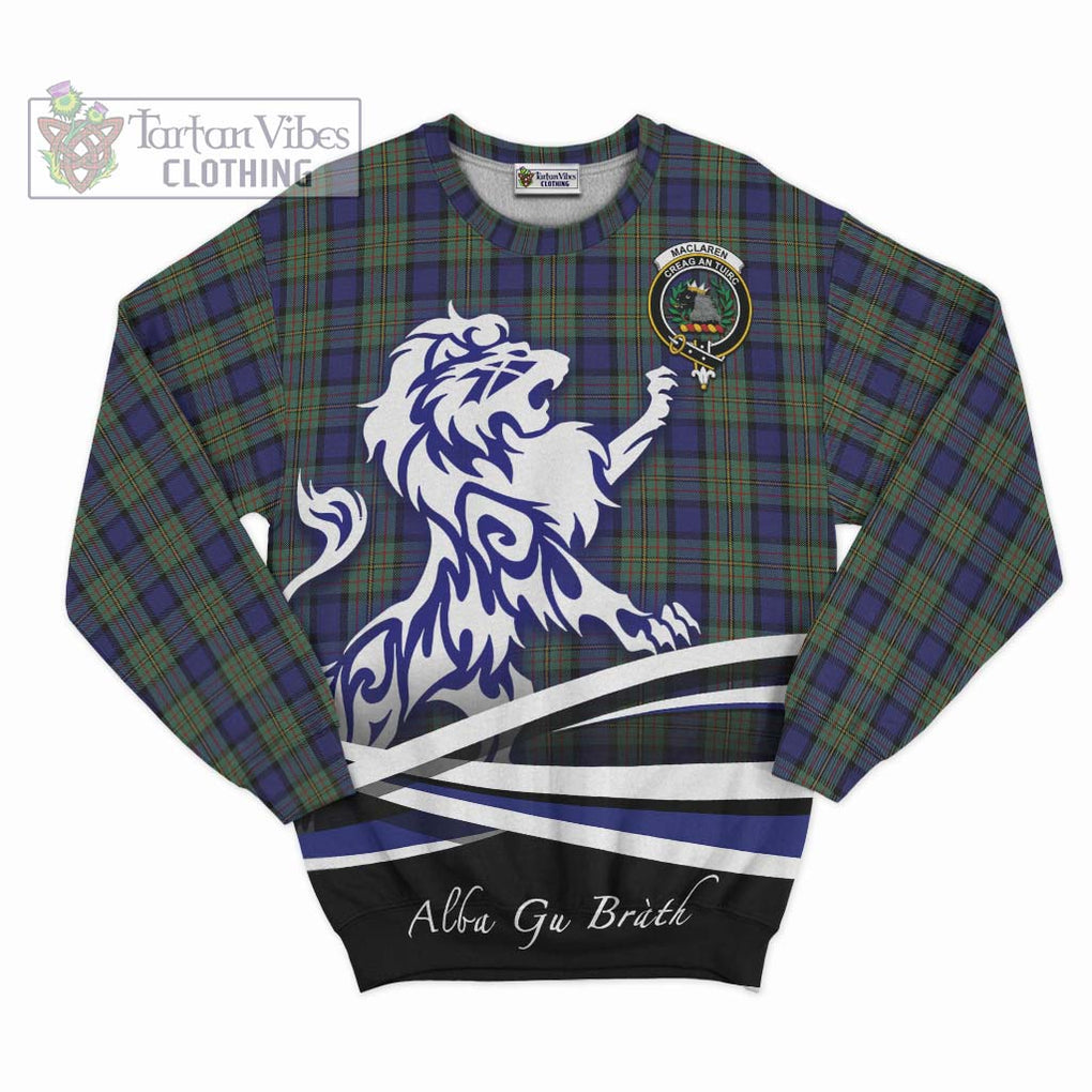 MacLaren (McLaren) Tartan Sweatshirt with Alba Gu Brath Regal Lion Emblem - Tartanvibesclothing Shop