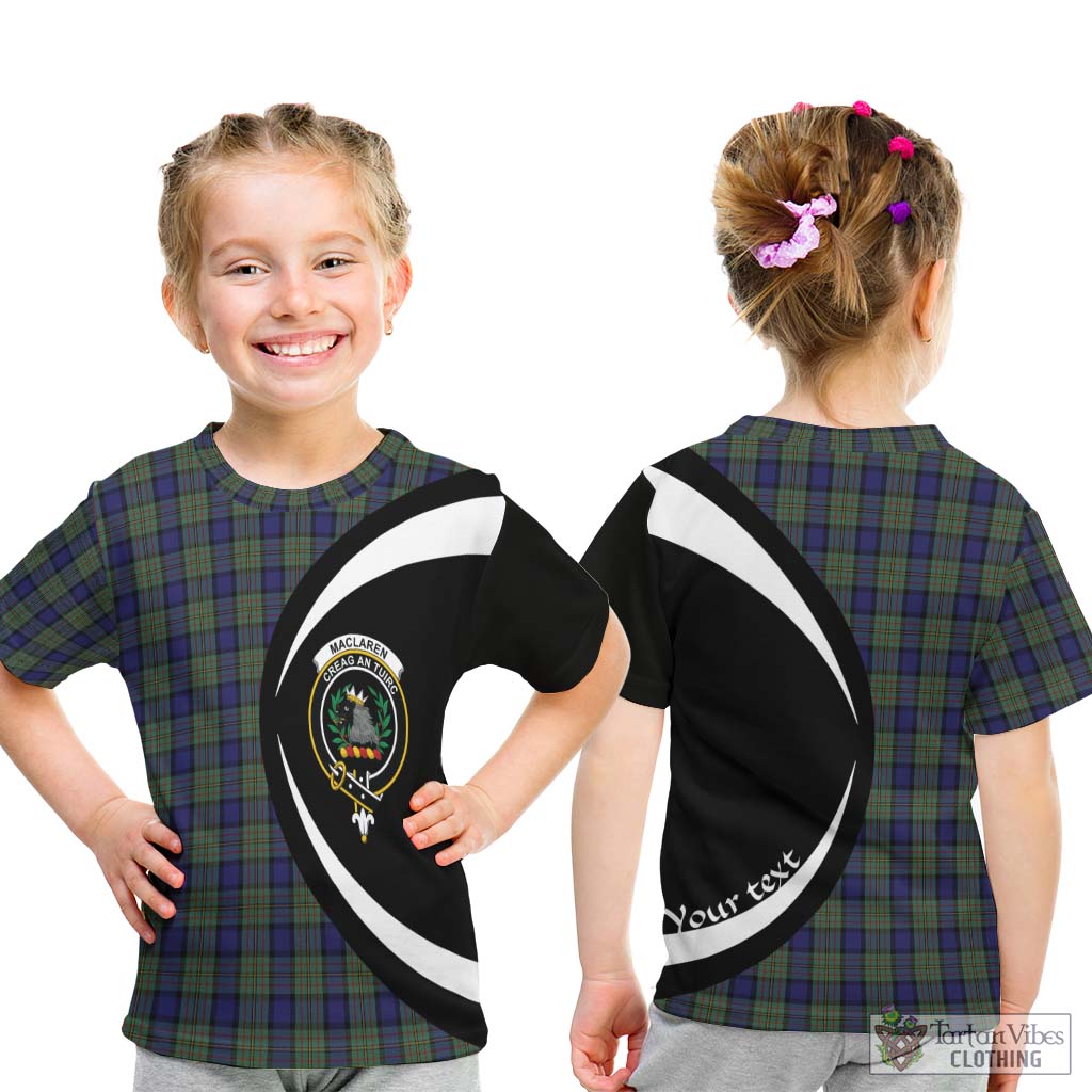 MacLaren (McLaren) Tartan Kid T-Shirt with Family Crest Circle Style - Tartan Vibes Clothing