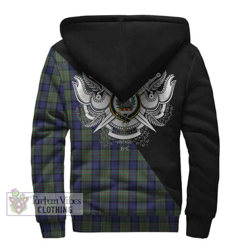 MacLaren (McLaren) Tartan Sherpa Hoodie with Family Crest and Military Logo Style