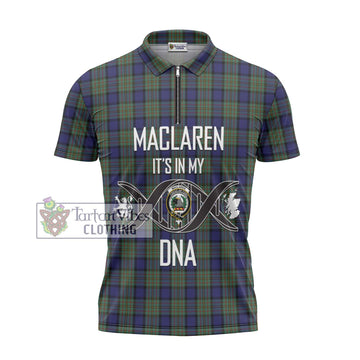 MacLaren (McLaren) Tartan Zipper Polo Shirt with Family Crest DNA In Me Style