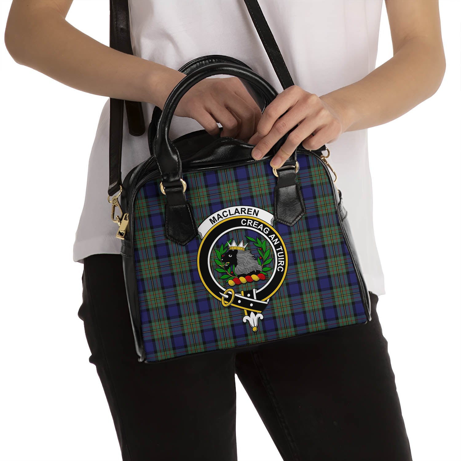 MacLaren Tartan Shoulder Handbags with Family Crest - Tartanvibesclothing