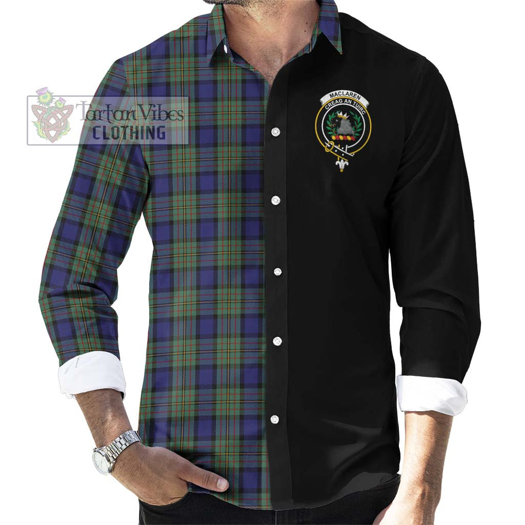 MacLaren (McLaren) Tartan Long Sleeve Button Shirt with Family Crest and Half Of Me Style - Tartanvibesclothing Shop