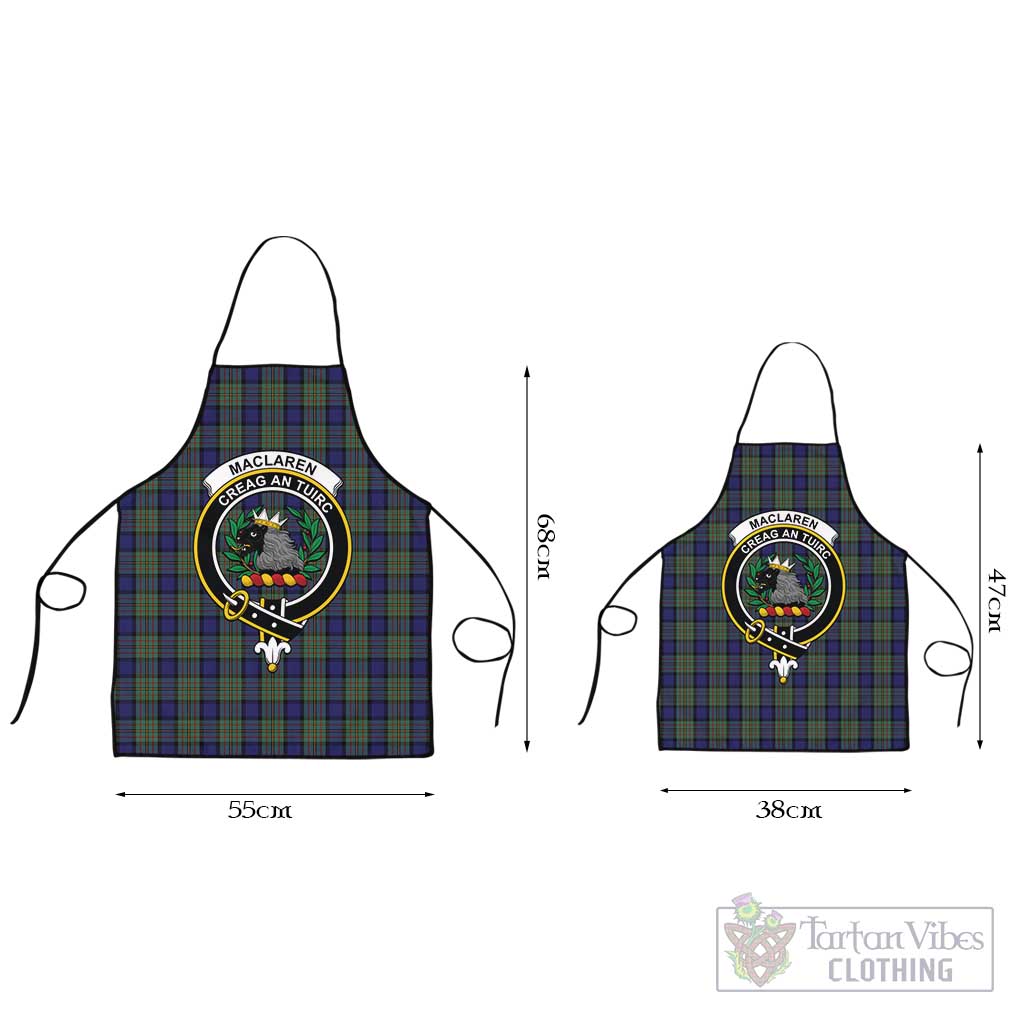 MacLaren (McLaren) Tartan Apron with Family Crest Black L 55x68 cm - Tartan Vibes Clothing