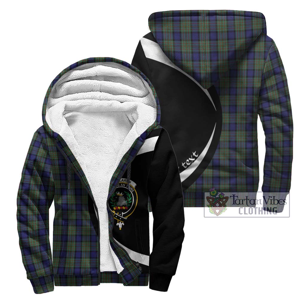 MacLaren (McLaren) Tartan Sherpa Hoodie with Family Crest Circle Style Unisex - Tartan Vibes Clothing