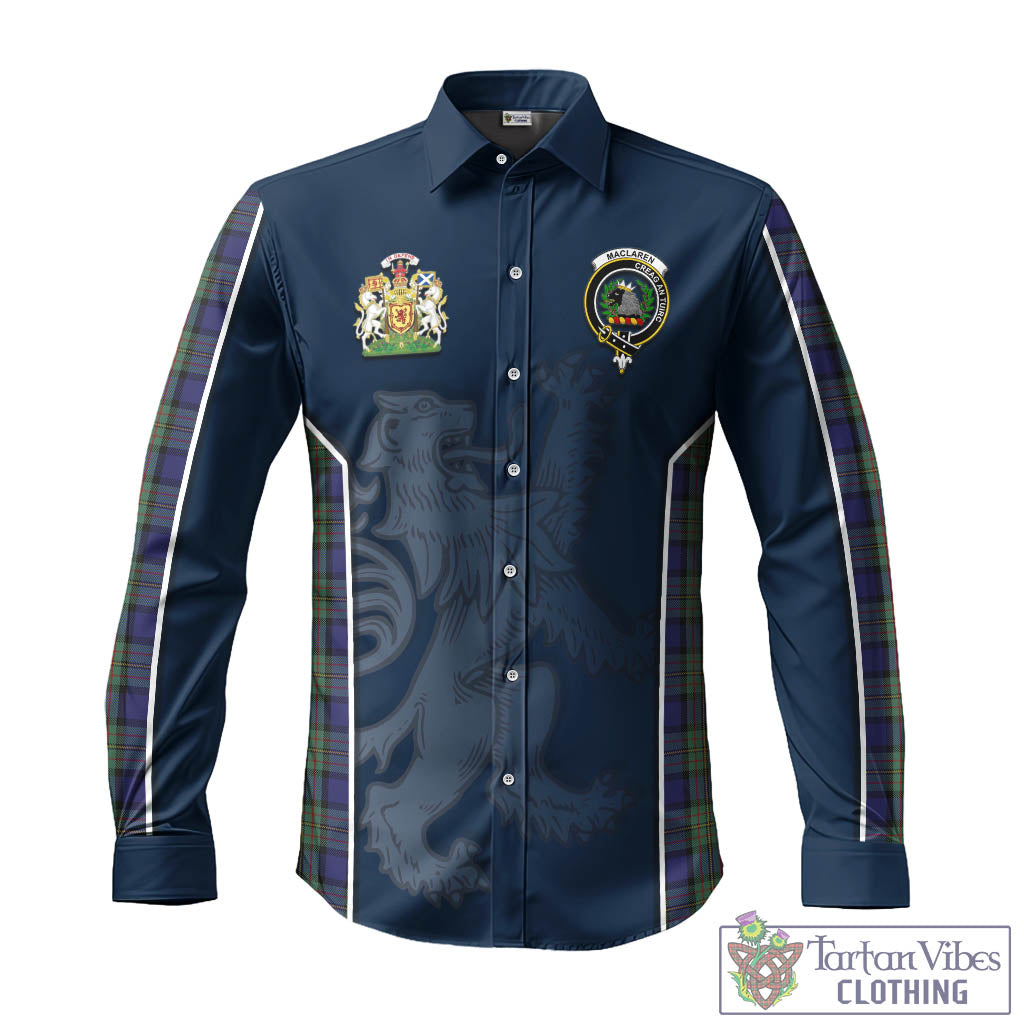 Tartan Vibes Clothing MacLaren Tartan Long Sleeve Button Up Shirt with Family Crest and Lion Rampant Vibes Sport Style