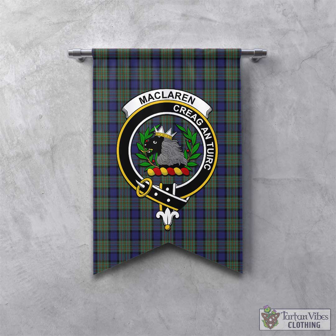 Tartan Vibes Clothing MacLaren Tartan Gonfalon, Tartan Banner with Family Crest