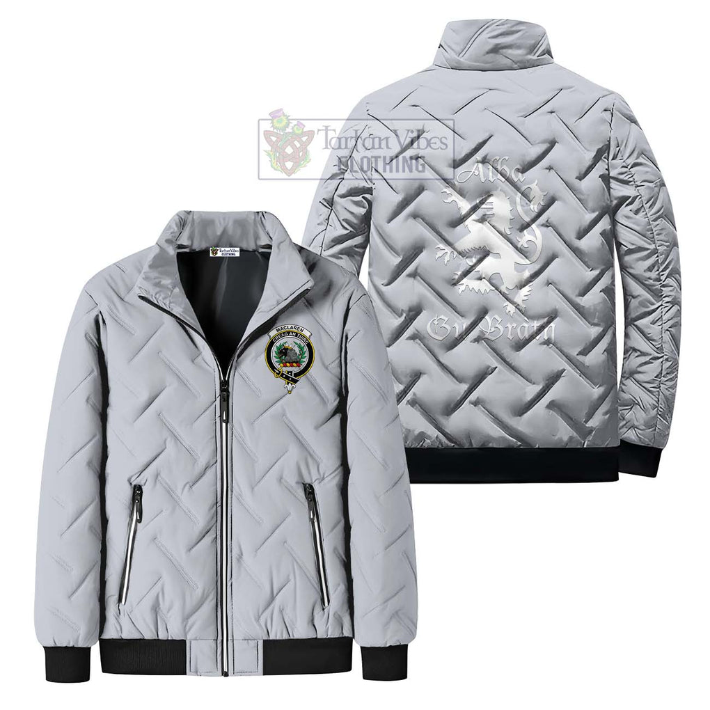 MacLaren (McLaren) Family Crest Padded Cotton Jacket Lion Rampant Alba Gu Brath Style Gray Unisex - 2D-tartanvibesclothing